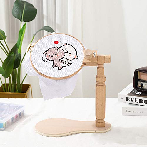Natural Beech Wood Adjustable Rotated Embroidery Frame Stand for M...