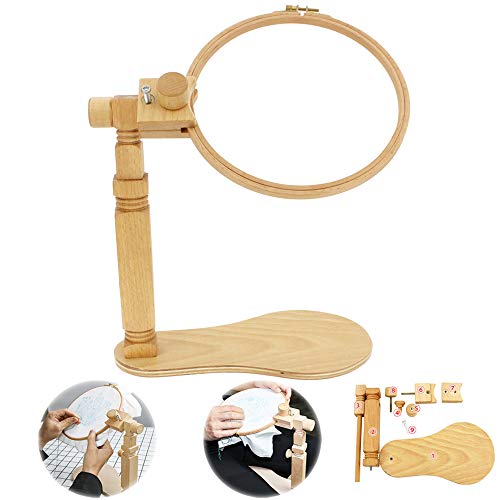Natural Beech Wood Adjustable Rotated Embroidery Frame Stand for M...