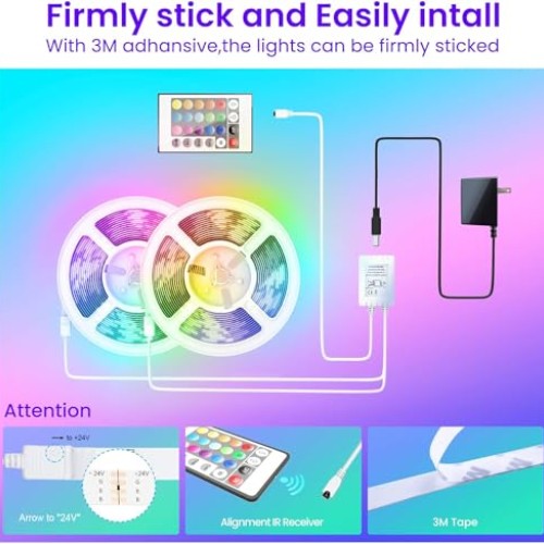 GUPUP 30 FT LED Strip Lights,Rope Lights,Bluetooth APP Control,Col...