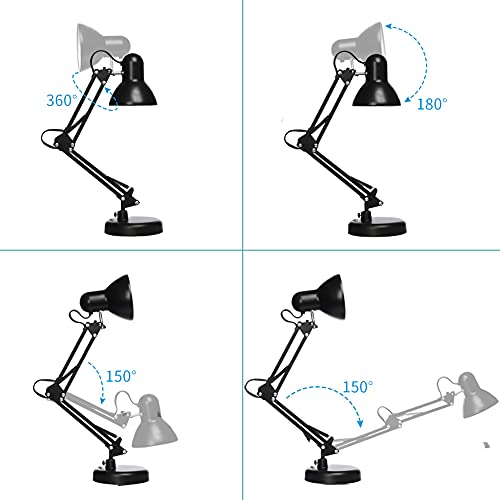 Gupuzm Led Desk Lamp with Clamp - Swing Arm Desk Lamp with 1 LED C...