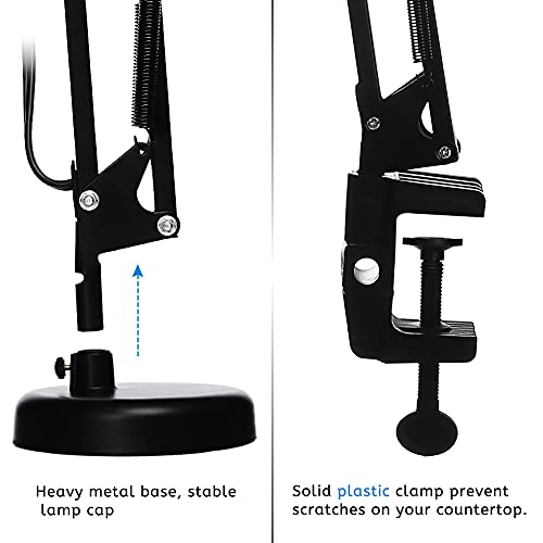 Gupuzm Led Desk Lamp with Clamp - Swing Arm Desk Lamp with 1 LED C...