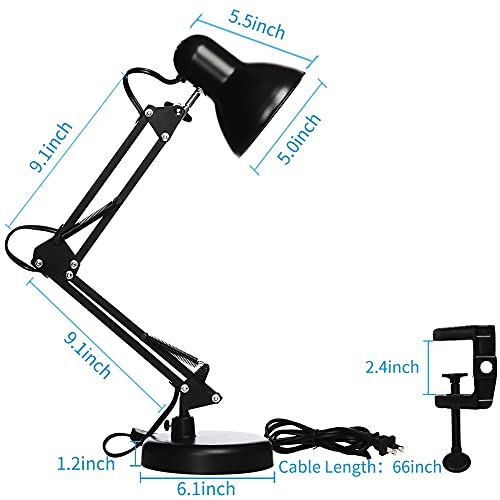 Gupuzm Led Desk Lamp with Clamp - Swing Arm Desk Lamp with 1 LED C...