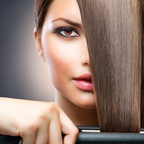Gurin Ceramic Tourmaline Flat Iron Hair Straightener, 1.25 inch wi...