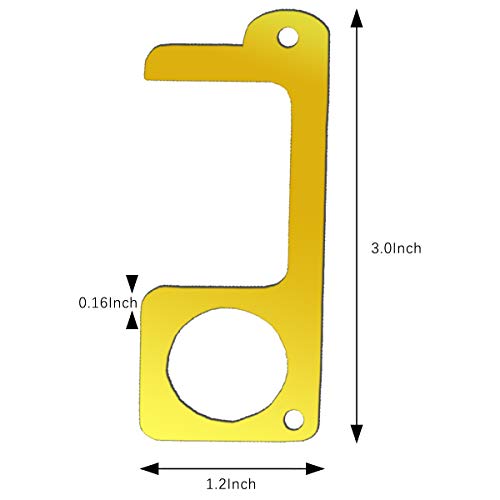 6 PCS Clean Key No Touch Door Opener Tool Handheld Brass EDC Keych...