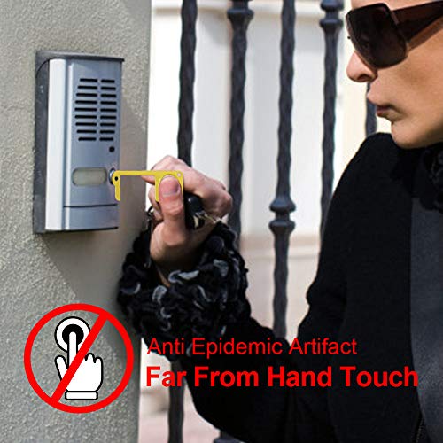 6 PCS Clean Key No Touch Door Opener Tool Handheld Brass EDC Keych...