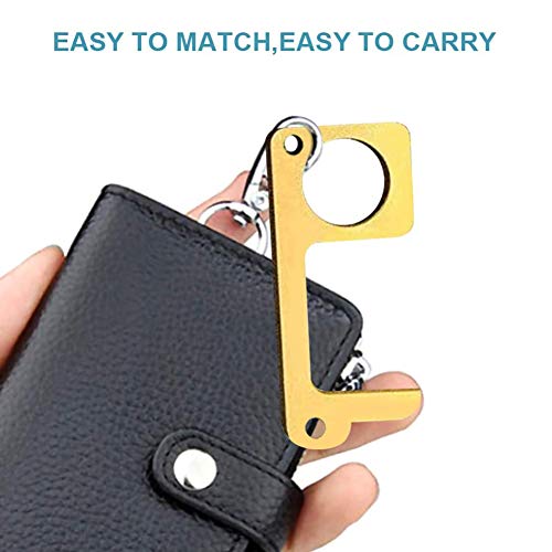 6 PCS Clean Key No Touch Door Opener Tool Handheld Brass EDC Keych...