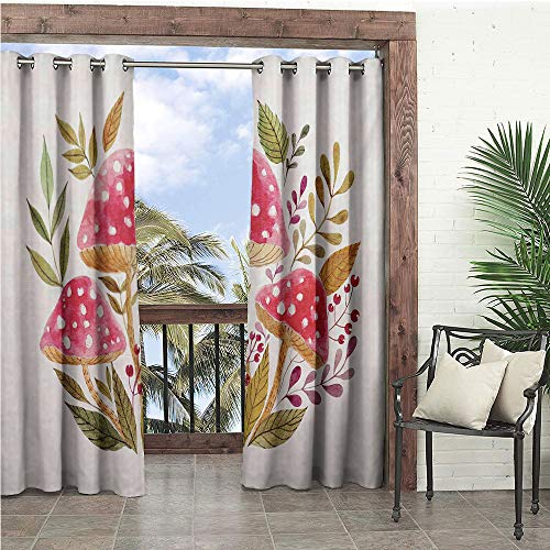 Outdoor Privacy Curtain for Pergola, Aquarelle Amantias with Autum...