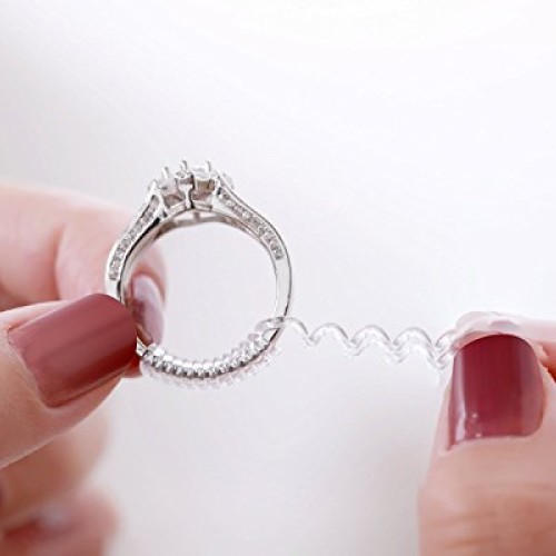 GWHOLE Ring Size Adjuster with Silver Polishing Cloth,Set of 4 2m...