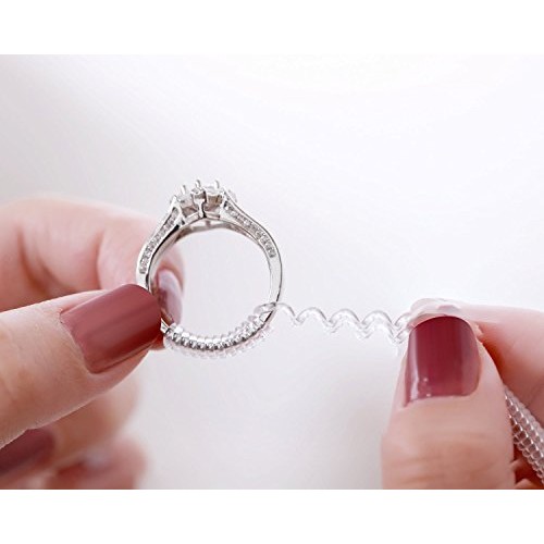 GWHOLE Ring Size Adjuster with Silver Polishing Cloth,Set of 4 2m...