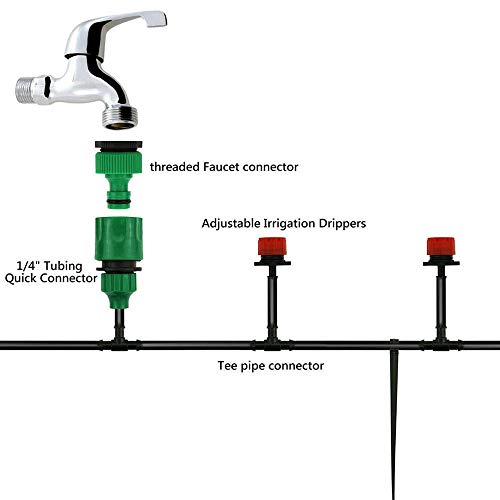 GWOKWAI Irrigation System with Digital Timer, 82ft Automatic Garde...