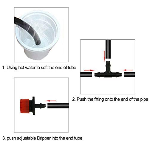 GWOKWAI Irrigation System with Digital Timer, 82ft Automatic Garde...