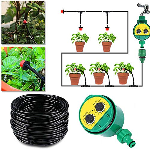 GWOKWAI Irrigation System with Digital Timer, 82ft Automatic Garde...
