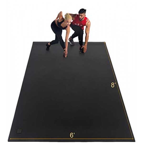 GXMMAT Extra Large Exercise Mat 6x8x7mm, Thick Workout Mats for ...