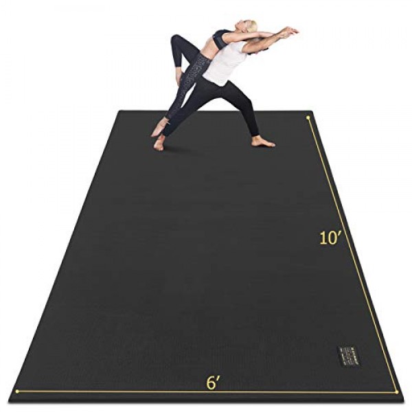 GXMMAT Extra Large Yoga Mat 10x6x7mm, Thick Workout Mats for Hom...