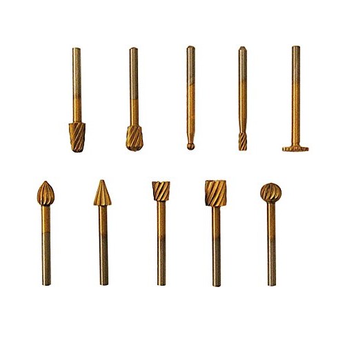 Gyros High Speed Steel Cutter Set, 1/8 Shank, 10 Pieces, Works Wi...