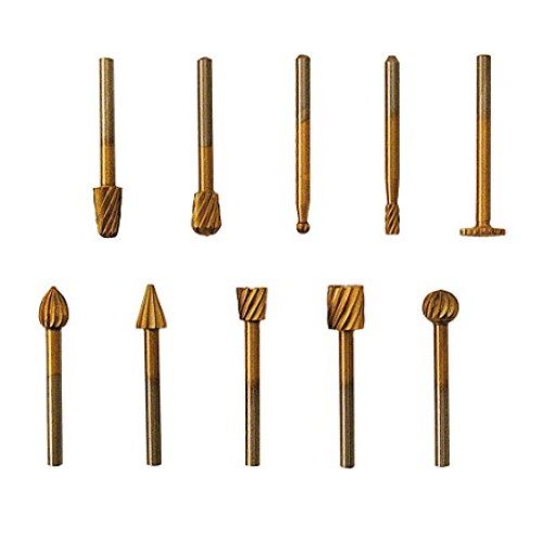 Gyros High Speed Steel Cutter Set, 1/8 Shank, 10 Pieces, Works Wi...