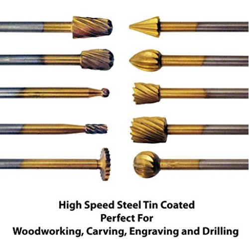 Gyros High Speed Steel Cutter Set, 1/8 Shank, 10 Pieces, Works Wi...