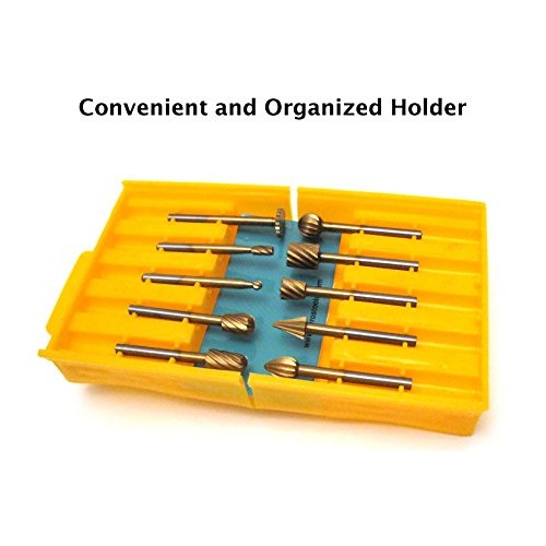 Gyros High Speed Steel Cutter Set, 1/8 Shank, 10 Pieces, Works Wi...