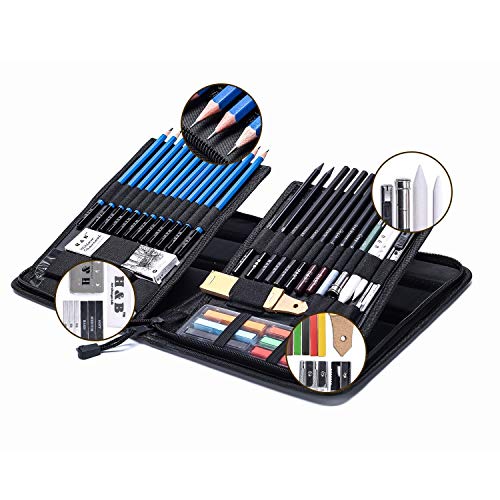 H & B Sketching Pencils Set, 48-Piece Drawing Pencils and Sketch K...