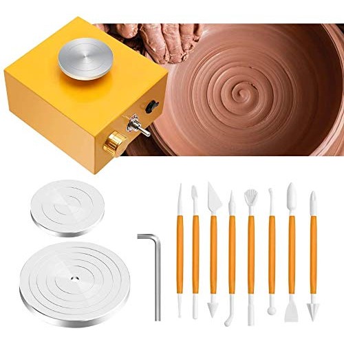 with 2 Mini Turntable Pottery Wheel Machine, Electric Pottery Whee...