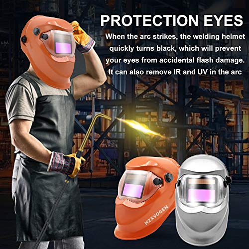 HZXVOGEN Welding Helmet True Color Solar Powered Auto Darkening Ho...