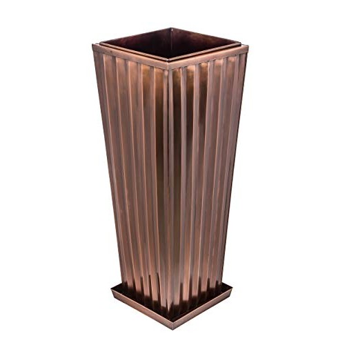 H Potter Patio Deck Flower Ribbed Garden Planter Antique Copper Fi...