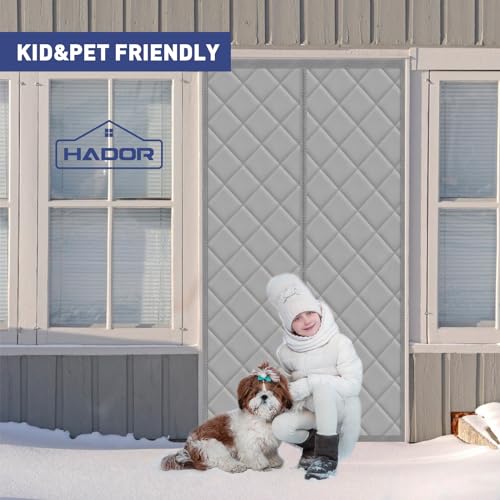 HADOR Magnetic Thermal Insulated Door Curtain for Winter Fits Door...