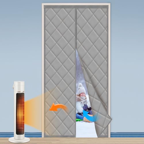 HADOR Magnetic Thermal Insulated Door Curtain for Winter Fits Door...