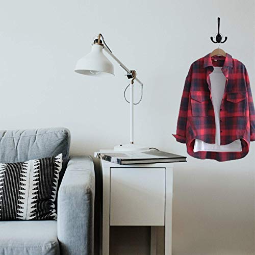 Wall Mounted Coat Hooks 5 Pack Heavy Duty Black Hardware Robe Hook...