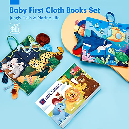 Baby Books 0-6 Months 2PCS Baby Toys 6 to 12 Months Touch Feel Fir...