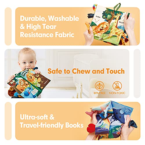 Baby Books 0-6 Months 2PCS Baby Toys 6 to 12 Months Touch Feel Fir...