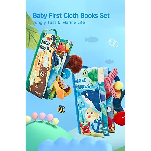 Baby Books 0-6 Months 2PCS Baby Toys 6 to 12 Months Touch Feel Fir...