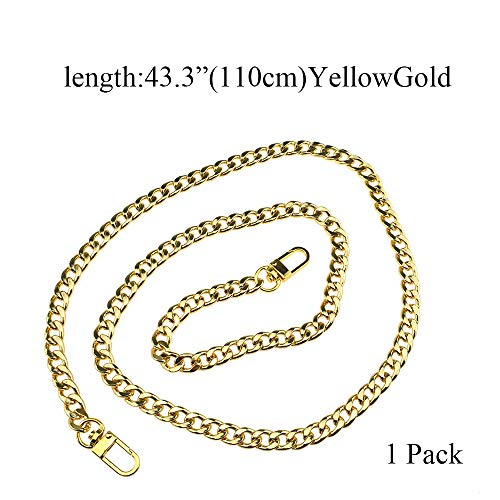 HAHIYO Purse Chain Strap Length 43.3 inches Yellow Gold for Should...