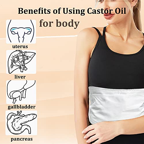 Castor Oil Pack Wrap-Reusable Organic Castor Oil Compress Pad for ...