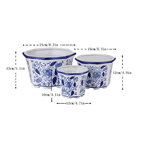 Ceramic Flower Pots, White Ceramic Planter Plant Pots Indoor Decor...