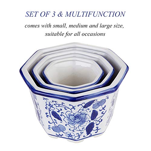Ceramic Flower Pots, White Ceramic Planter Plant Pots Indoor Decor...