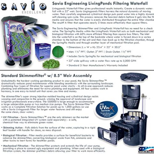 HALF OFF PONDS Savio Signature Series with UV Water Garden and Pon...