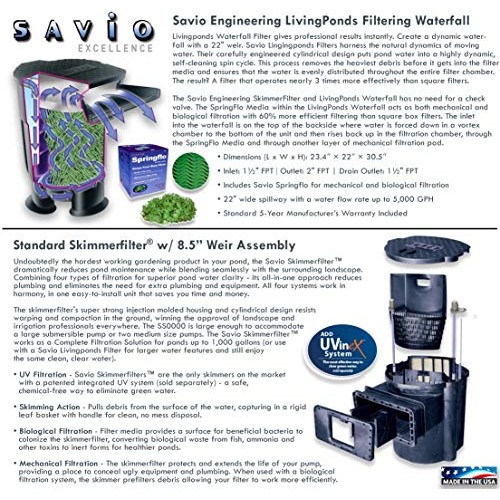 HALF OFF PONDS Savio Signature Series with UV Water Garden and Pon...