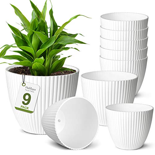 9 Pack Planters Indoor Plants Pots, Haliluya Heavy Duty 6 Pack x 7...
