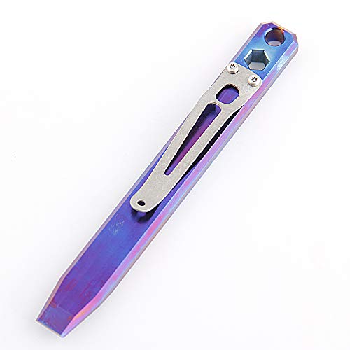 Titanium Pry Bar EDC Multi Function Wrench Pocket Tool with Clip L...