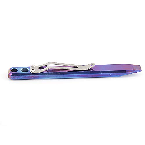 Titanium Pry Bar EDC Multi Function Wrench Pocket Tool with Clip L...
