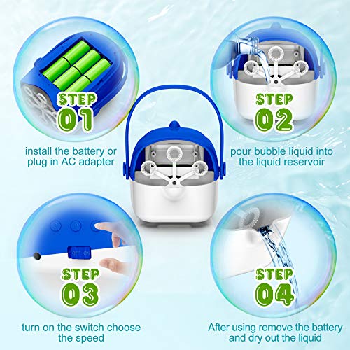 Hamdol Bubble Machine, Automatic Bubble Blower, Portable Bubble Ma...