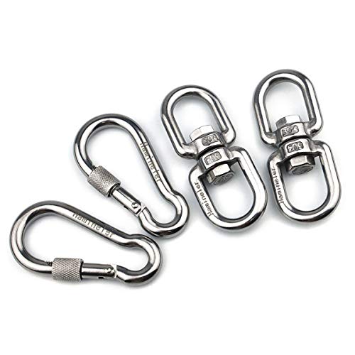 Hamineler 2Pcs M8 304 Stainless Steel Swivel Ring Double Ended Swi...