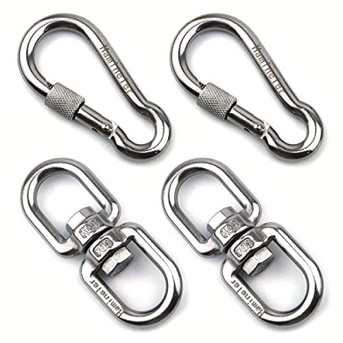 Hamineler 2Pcs M8 304 Stainless Steel Swivel Ring Double Ended Swi...