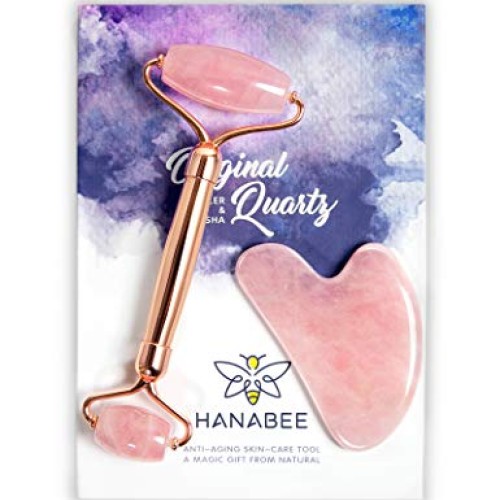HANABEE Authentic Jade Roller for Face Gua Sha Facial Tools Face R...