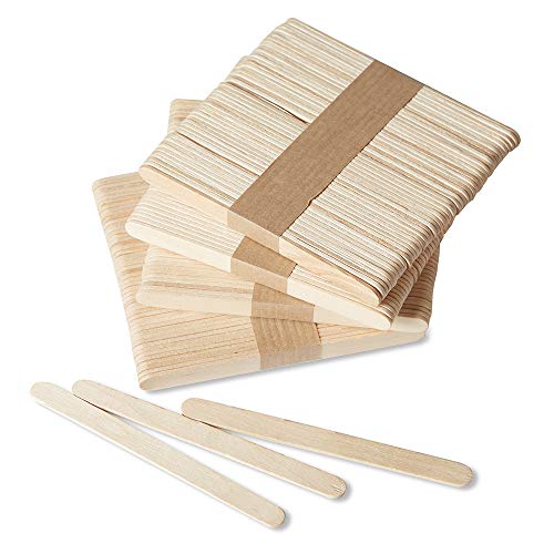 hand2mind 92965 Natural Wood Craft Sticks with Rounded Ends, Great...