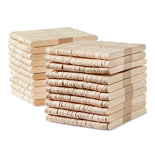 hand2mind 92965 Natural Wood Craft Sticks with Rounded Ends, Great...