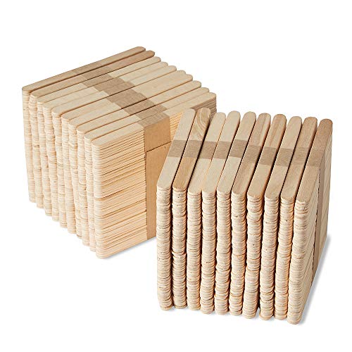 hand2mind 92965 Natural Wood Craft Sticks with Rounded Ends, Great...