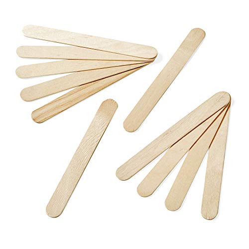 hand2mind Jumbo Size Natural Wood Craft Sticks with Rounded Ends, ...