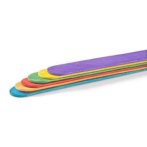 hand2mind Jumbo Size Vibrant Rainbow Colored Natural Wood Craft St...